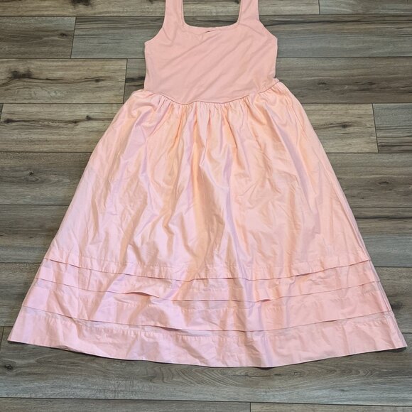 J Crew Drop Waist Mixy Dress SZ XL Blushed Peach Pink Maxi Layered NWT - Picture 3 of 12